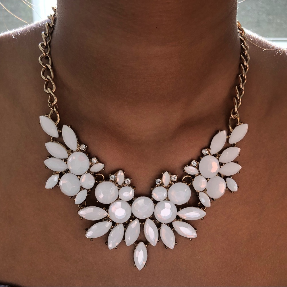 White Statement Necklace